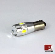 Car LED Bulb H21W (BAY9S) 6x SMD-5630 with lens CanBus WHITE