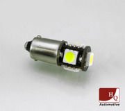 Car LED Light Bulb T4W 233 BA9S Short 5x SMD-5050 CanBus RED