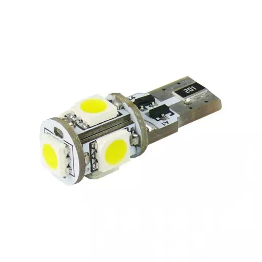 Car LED Light Bulb W5W 5x SMD-5050 CanBus WHITE