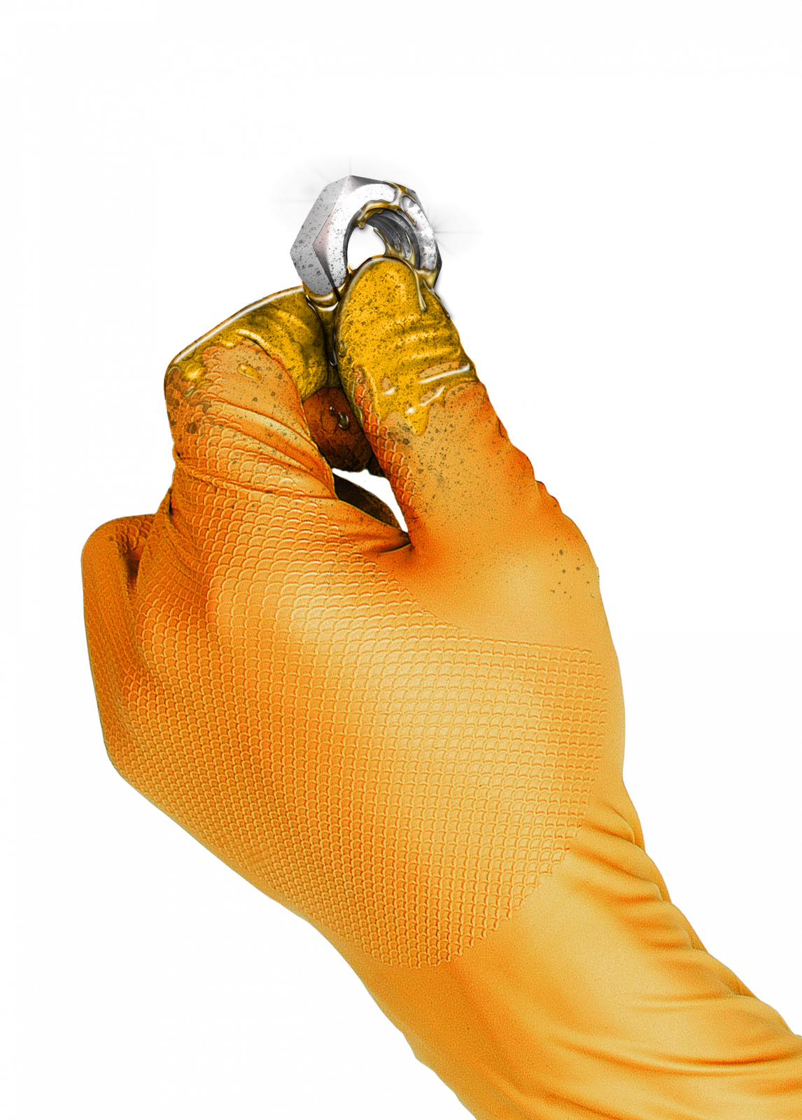 Grippaz 246 Disposable Nitrile Gloves size XL Powder-Free ORANGE XL ...