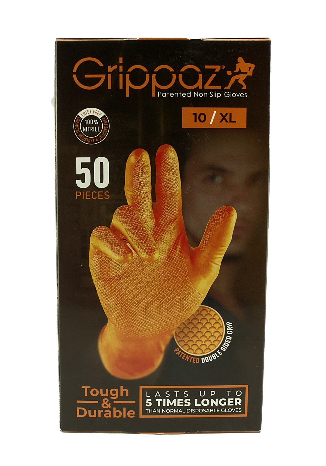 Grippaz 246 Disposable Nitrile Gloves size XL Powder-Free ORANGE XL ...