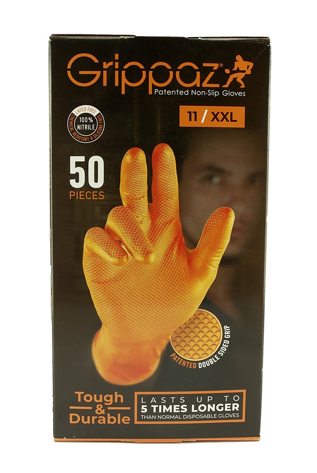 Grippaz 246 Disposable Nitrile Gloves size XXL Powder-Free ORANGE XXL ...