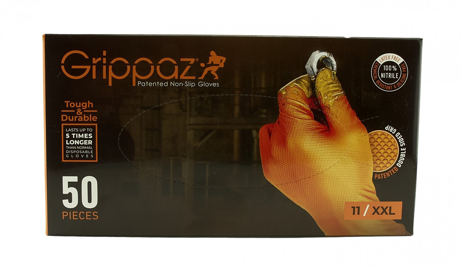 Grippaz 246 Disposable Nitrile Gloves size XXL Powder-Free ORANGE XXL ...