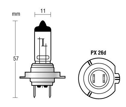 H7 499 PX26d HQ Hyper White Headlight Bulbs- 80% More Light 2pcs kit