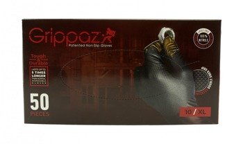 Grippaz 246 Disposable Nitrile Gloves size XL Powder-Free BLACK