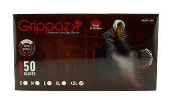 Grippaz 246 Disposable Nitrile Gloves size XXL Powder-Free BLACK