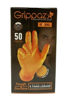 Grippaz 246 Disposable Nitrile Gloves size XXL Powder-Free ORANGE