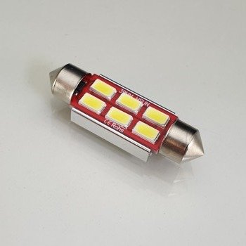 HQ Automotive 2x Car LED Bulb 12V 6x SMD-5630 C5W 39mm CanBus WHITE 