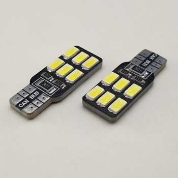 HQ Automotive 2x W5W 12 SMD-5630 12V CanBus WHITE LED BULB 2pcs