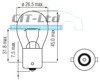 Car Light Incandescent Bulb P21W (382) BA15s 12V 21W glass Clear