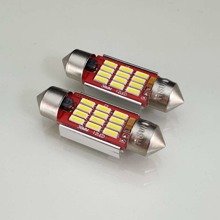 HQ Automotive 2x Car LED Bulb 12x SMD-4014 C5W 36mm 12V CanBus WHITE 