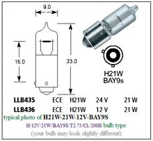 HQ Automotive 2x H21W BAY9S 27xSMD-4014 435 12V 24V LED BULB 2pcs