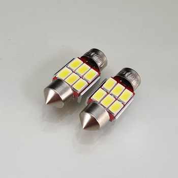 HQ Automotive 2x Car LED Bulb 12V 6x SMD-5630 C3W 31mm CanBus WHITE 