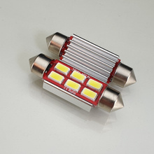 HQ Automotive 2x Car LED Bulb 12V 6x SMD-5630 C5W 39mm CanBus WHITE 