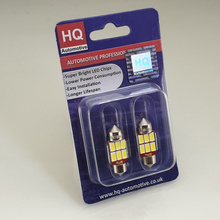 HQ Automotive 2x Car LED Bulb 12V 6x SMD-5630 C3W 31mm CanBus WHITE 