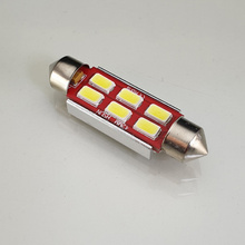 HQ Automotive 2x Car LED Bulb 12V 6x SMD-5630 C10W 42mm CanBus WHITE 