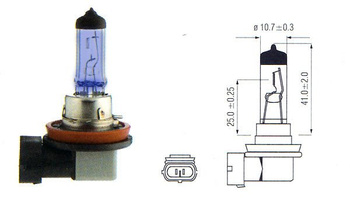 Halogen Bulb H8 Super White (Xenon) 12V 80W