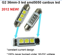 G2 3-LED Bulb SMD-5050 (36mm) Canbus LED White