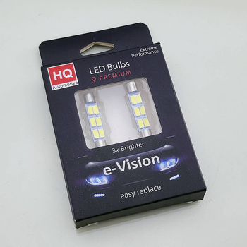 C5W Car LED Bulb 6x SMD-5630 Flat Slim 36mm SV7-8 7mm WHITE 2pcs